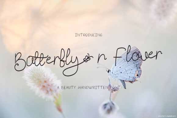 Butterfly N Flower: A Delicate Handwritten Font for Creative Projects