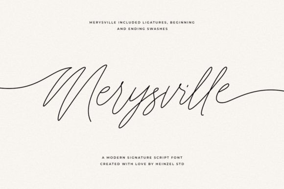 Discover Merysville: A Modern Signature Font with a Handwritten Touch
