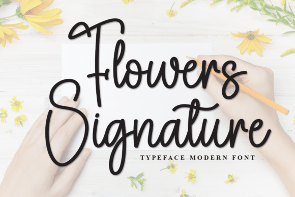 Flowers Signature: A Handwritten Font for Botanical Beauty and Personal Expression